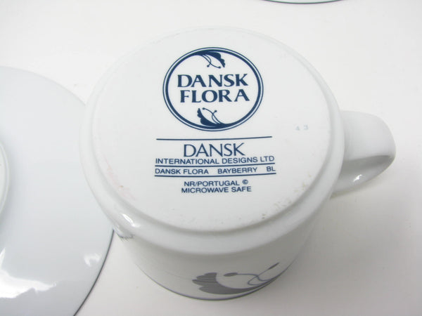 edgebrookhouse Vintage Dansk Bayberry Blue Cups & Saucers Made in Portugal - 6 Pieces