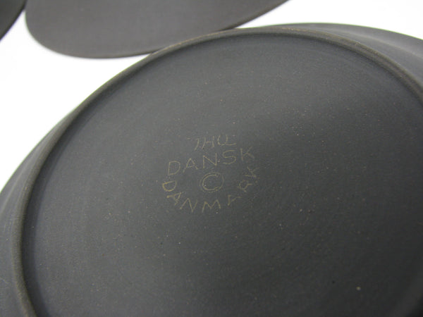 edgebrookhouse Vintage Dansk Danmark Flamestone Brown Demitasse Cups and Saucers - 8 Pieces