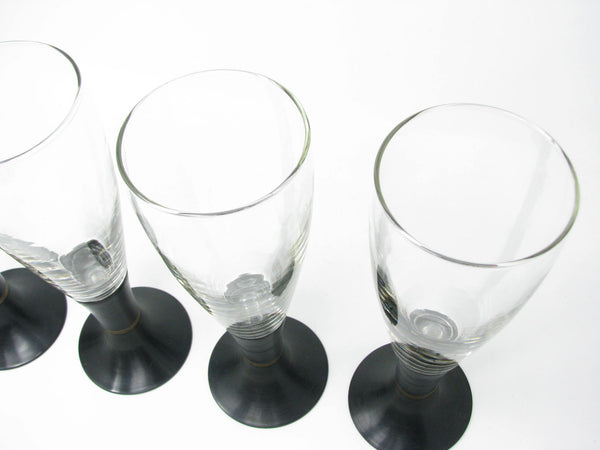 Vintage David Douglas After Hours Beer or Champagne Glasses with Lighted Glow Base - 4 Pieces