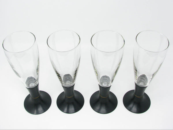 Vintage David Douglas After Hours Beer or Champagne Glasses with Lighted Glow Base - 4 Pieces