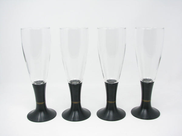 Vintage David Douglas After Hours Beer or Champagne Glasses with Lighted Glow Base - 4 Pieces