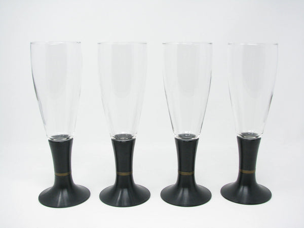 Vintage David Douglas After Hours Beer or Champagne Glasses with Lighted Glow Base - 4 Pieces