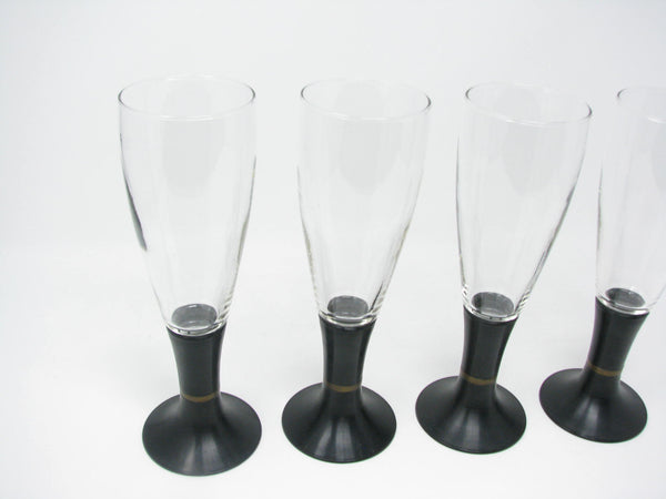 Vintage David Douglas After Hours Beer or Champagne Glasses with Lighted Glow Base - 4 Pieces