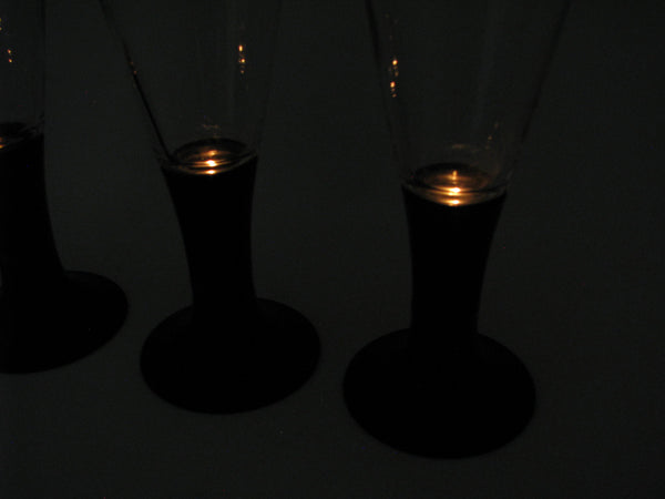 Vintage David Douglas After Hours Beer or Champagne Glasses with Lighted Glow Base - 4 Pieces