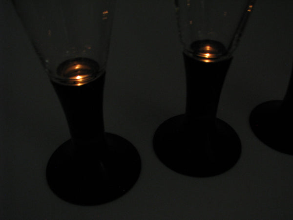 Vintage David Douglas After Hours Beer or Champagne Glasses with Lighted Glow Base - 4 Pieces