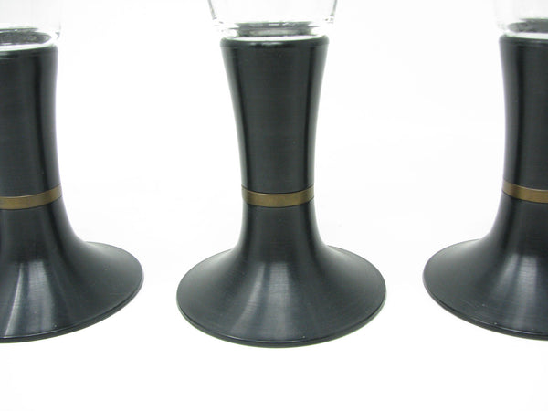 Vintage David Douglas After Hours Beer or Champagne Glasses with Lighted Glow Base - 4 Pieces
