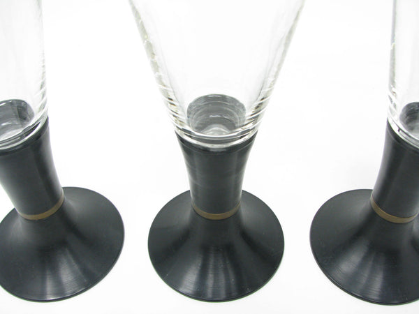 Vintage David Douglas After Hours Beer or Champagne Glasses with Lighted Glow Base - 4 Pieces