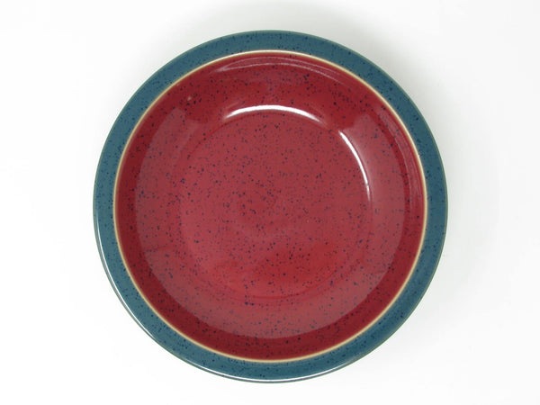 Vintage Denby England Harlequin Red & Green Pottery Bowls - 4 Pieces