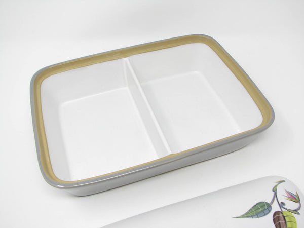 Vintage Denby England Spring Stoneware Covered Divided Serving Dish Designed by Albert Colledge
