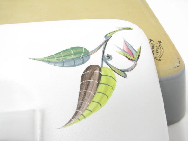 Vintage Denby England Spring Stoneware Covered Divided Serving Dish Designed by Albert Colledge