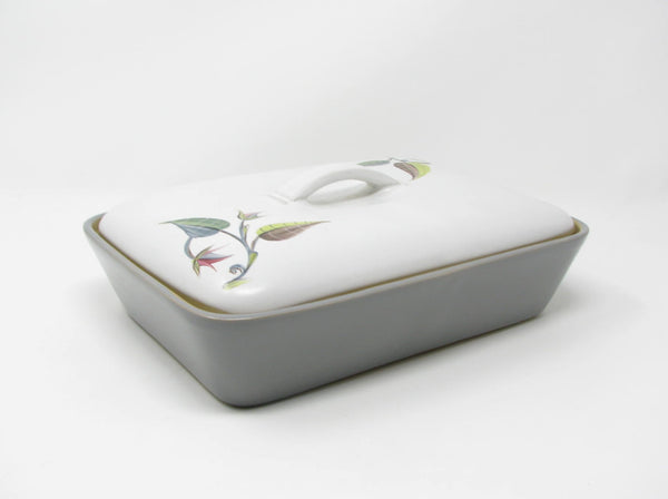 Vintage Denby England Spring Stoneware Covered Divided Serving Dish Designed by Albert Colledge