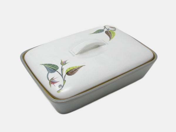 Vintage Denby England Spring Stoneware Covered Divided Serving Dish Designed by Albert Colledge