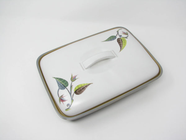 Vintage Denby England Spring Stoneware Covered Divided Serving Dish Designed by Albert Colledge
