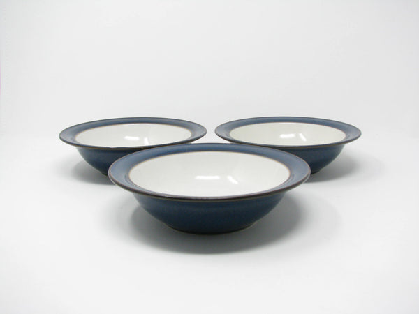 edgebrookhouse Vintage Denby Off-White with Blue Stoneware Bowls - 3 Pieces