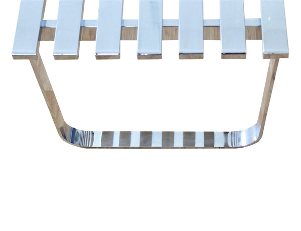 edgebrookhouse Vintage Design Institute America Polished Chrome Slatted Bench