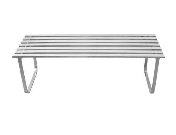 edgebrookhouse Vintage Design Institute America Polished Chrome Slatted Bench