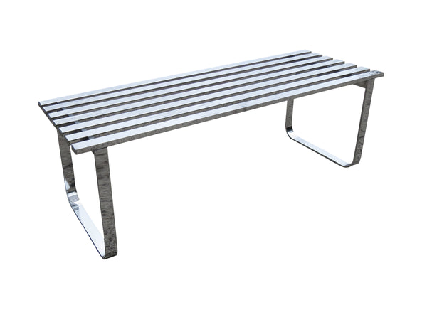 edgebrookhouse Vintage Design Institute America Polished Chrome Slatted Bench