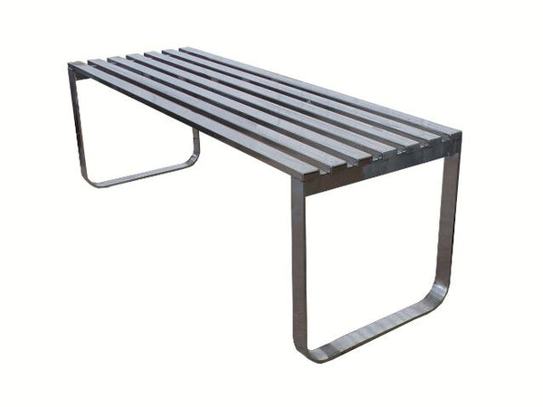 edgebrookhouse Vintage Design Institute America Polished Chrome Slatted Bench