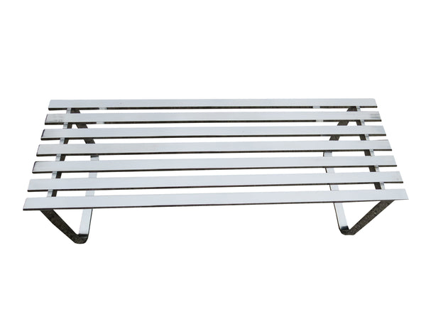 edgebrookhouse Vintage Design Institute America Polished Chrome Slatted Bench
