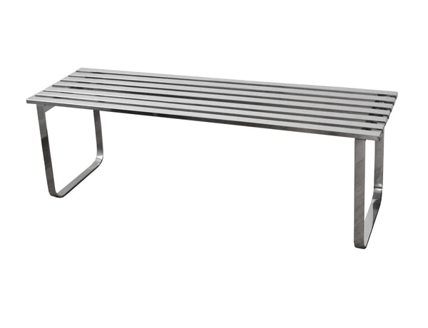 edgebrookhouse Vintage Design Institute America Polished Chrome Slatted Bench