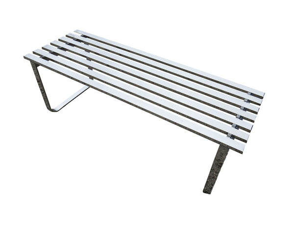 edgebrookhouse Vintage Design Institute America Polished Chrome Slatted Bench