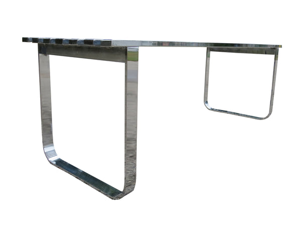 edgebrookhouse Vintage Design Institute America Polished Chrome Slatted Bench
