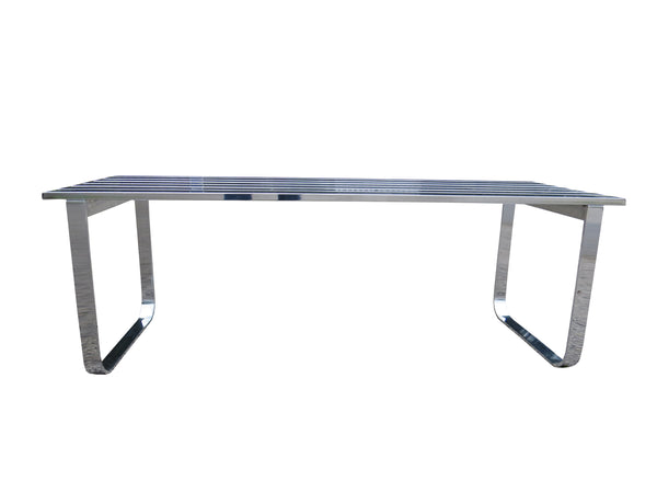 edgebrookhouse Vintage Design Institute America Polished Chrome Slatted Bench