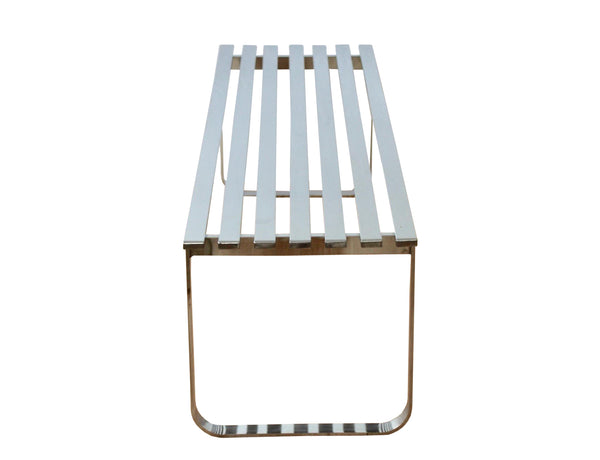 edgebrookhouse Vintage Design Institute America Polished Chrome Slatted Bench