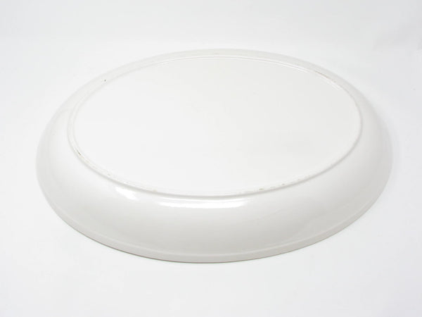 Vintage Extra Large Ceramic Serving Dish Platter Bowl with Hand-Painted Nove Rose Floral Design