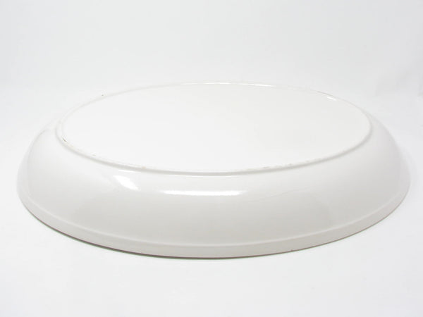 Vintage Extra Large Ceramic Serving Dish Platter Bowl with Hand-Painted Nove Rose Floral Design