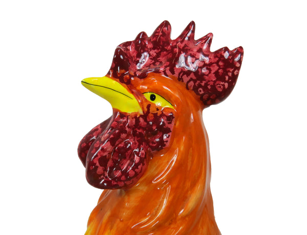 edgebrookhouse Vintage Extra Large Life Size Italian Ceramic Rooster