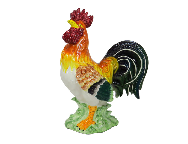 edgebrookhouse Vintage Extra Large Life Size Italian Ceramic Rooster