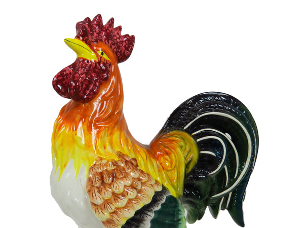 edgebrookhouse Vintage Extra Large Life Size Italian Ceramic Rooster
