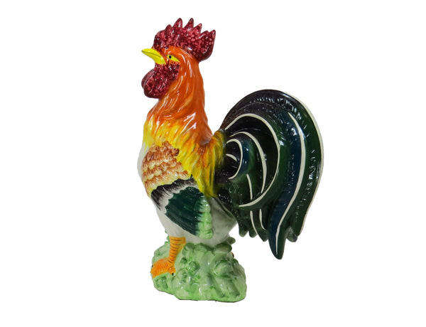 edgebrookhouse Vintage Extra Large Life Size Italian Ceramic Rooster