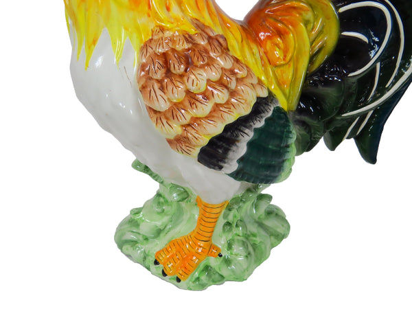 edgebrookhouse Vintage Extra Large Life Size Italian Ceramic Rooster