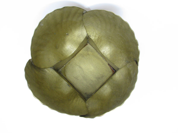 Vintage Large Shell Shaped Solid Brass Planter