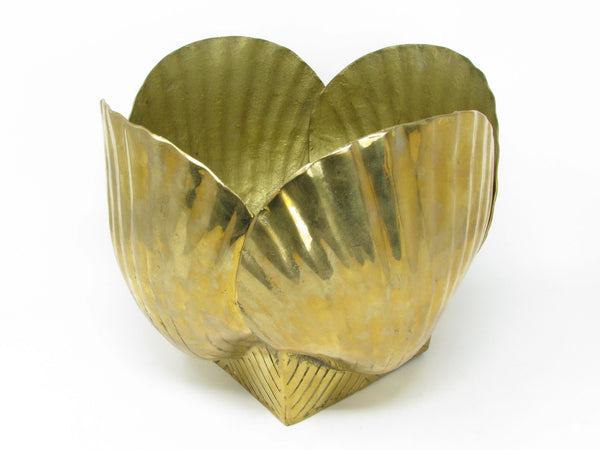 Vintage Large Shell Shaped Solid Brass Planter