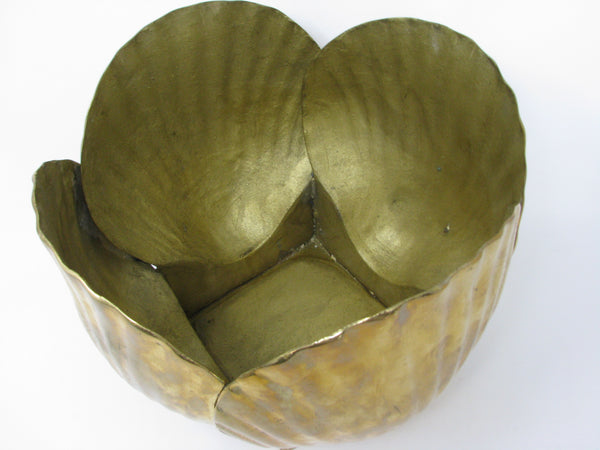 Vintage Large Shell Shaped Solid Brass Planter