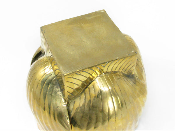 Vintage Large Shell Shaped Solid Brass Planter