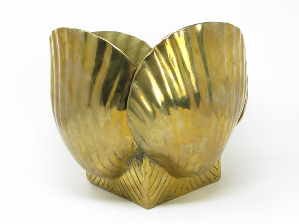 Vintage Large Shell Shaped Solid Brass Planter