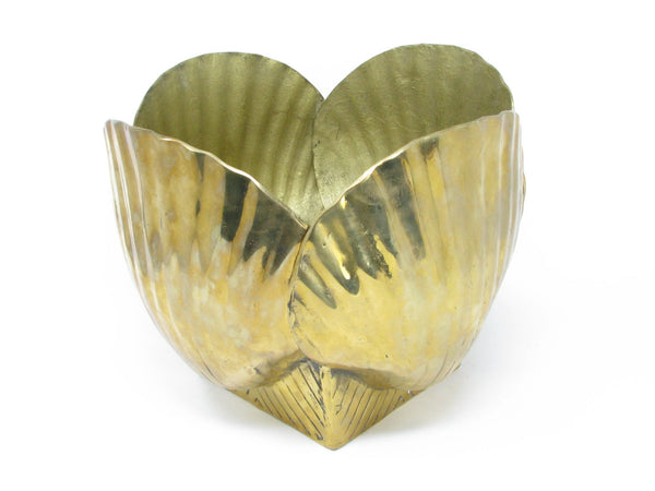 Vintage Large Shell Shaped Solid Brass Planter
