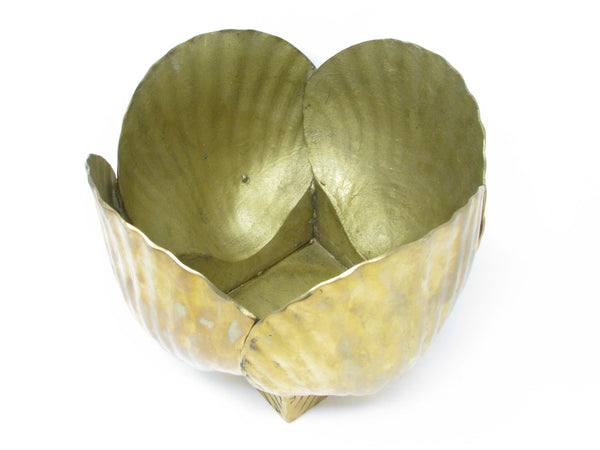 Vintage Large Shell Shaped Solid Brass Planter