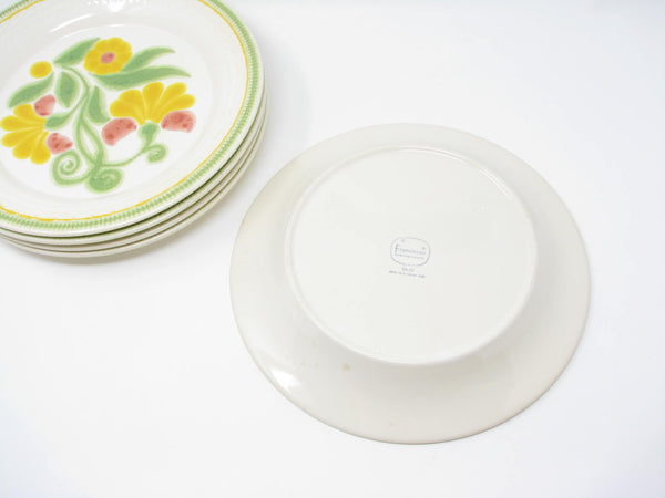 Vintage Franciscan Maypole Earthenware Dinner Plates with Floral Center - 5 Pieces