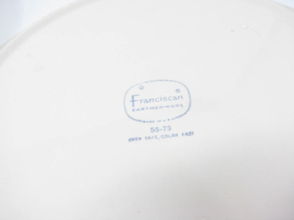 Vintage Franciscan Maypole Earthenware Dinner Plates with Floral Center - 5 Pieces