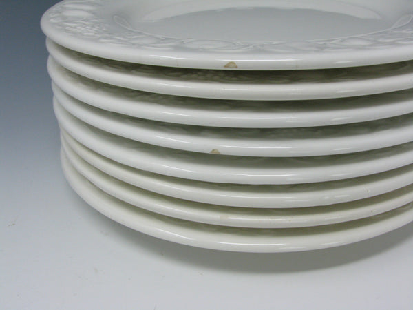 Vintage Franco Giorgi Quadrifoglio White Italian Ceramic Dinnerware Set with Embossed Fruit - 41 Pieces