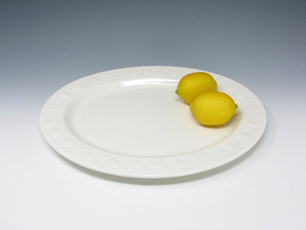 Vintage Franco Giorgi Quadrifoglio White Italian Ceramic Dinnerware Set with Embossed Fruit - 41 Pieces