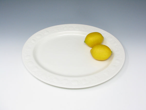 Vintage Franco Giorgi Quadrifoglio White Italian Ceramic Dinnerware Set with Embossed Fruit - 41 Pieces