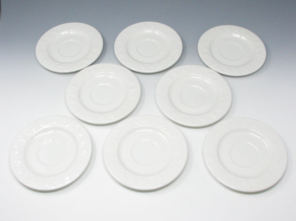 Vintage Franco Giorgi Quadrifoglio White Italian Ceramic Dinnerware Set with Embossed Fruit - 41 Pieces
