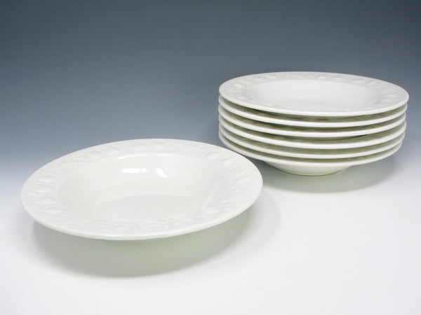 Vintage Franco Giorgi Quadrifoglio White Italian Ceramic Dinnerware Set with Embossed Fruit - 41 Pieces