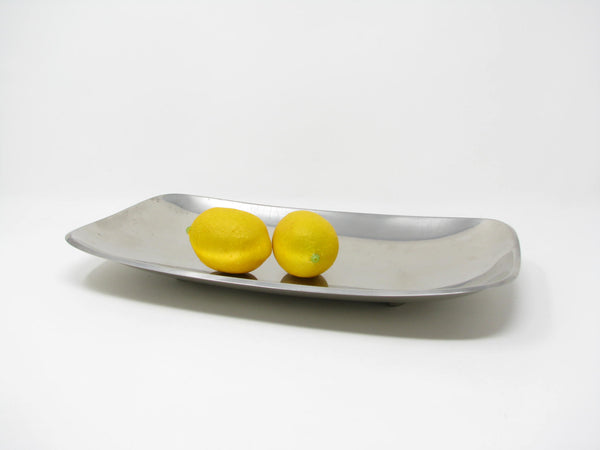 edgebrookhouse - Vintage Gabis Sweden Stainless Steel Footed Tray with Modern Form